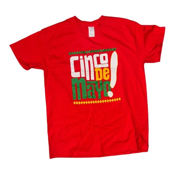 Cinco De Mayo Red T-Shirt Gildan Ultra Cotton M - Picture 1 of 5